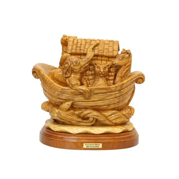 Olive Wood Noah's Ark with Animals