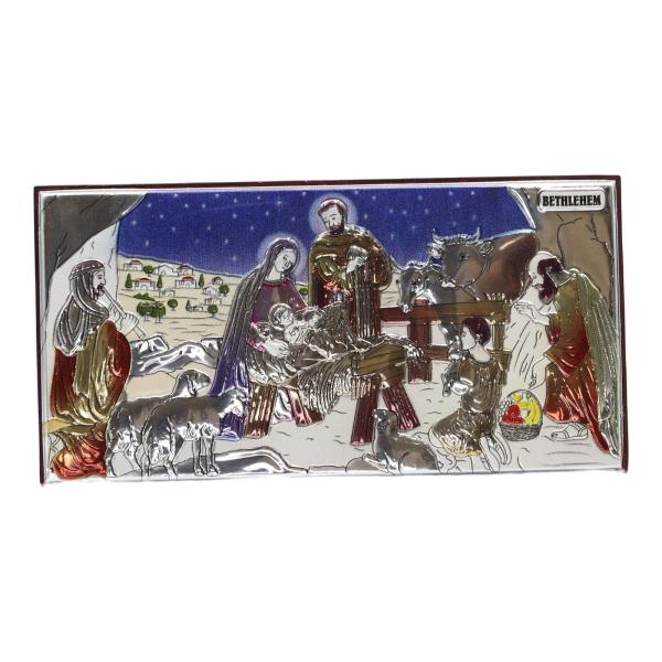 Silver-Plated Bethlehem Nativity Scene Icon
