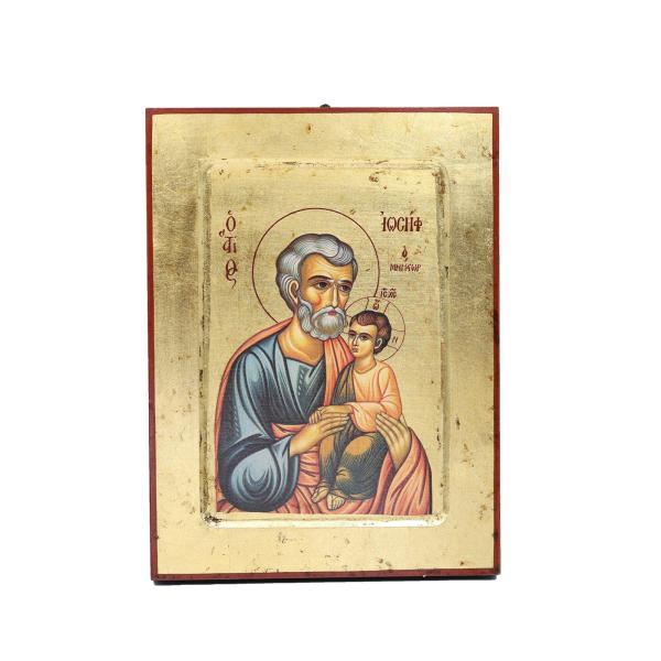Gold Leaf Icon of Saint Joseph with Child