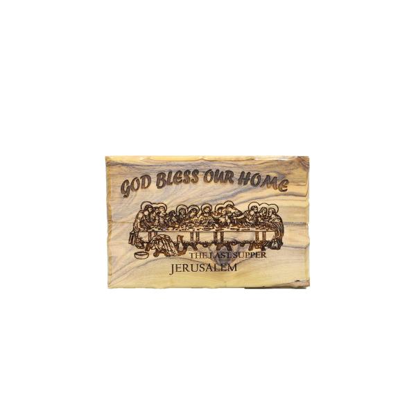 Olive Wood Last Supper God Bless Our Home Plaque