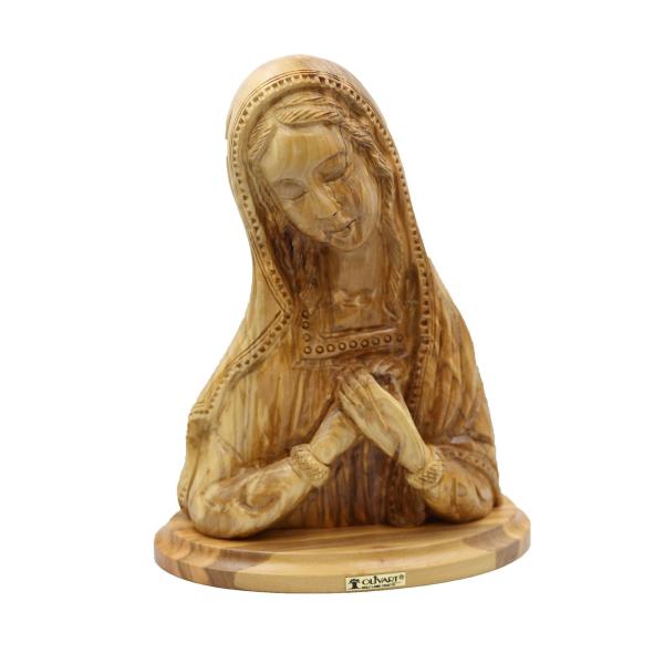 Olive Wood Praying Madonna Bust