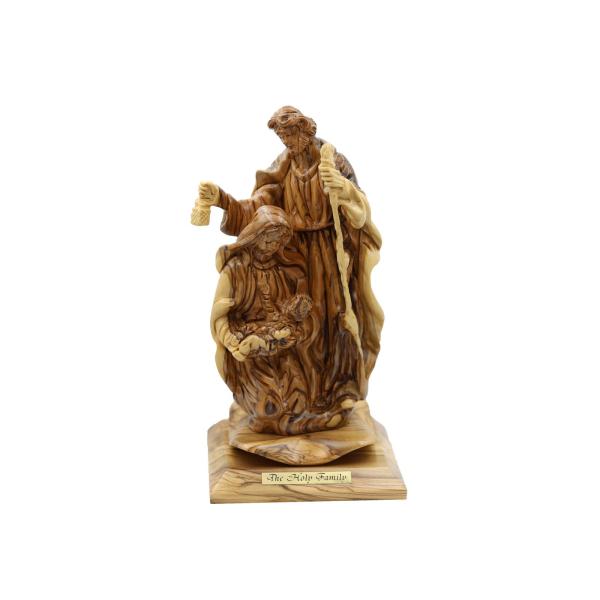 Olive Wood Holy Family with Staff and Lantern