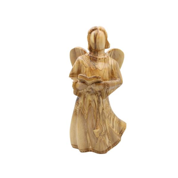 Olive Wood Angel Holding Open Book