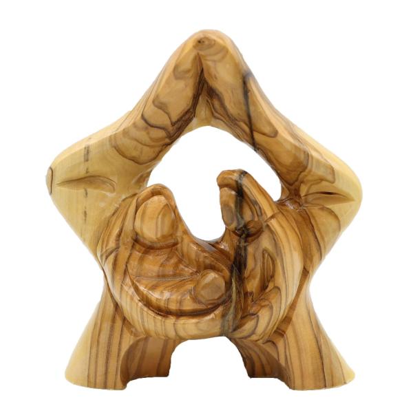 Olive Wood Star-Shaped Nativity Carving
