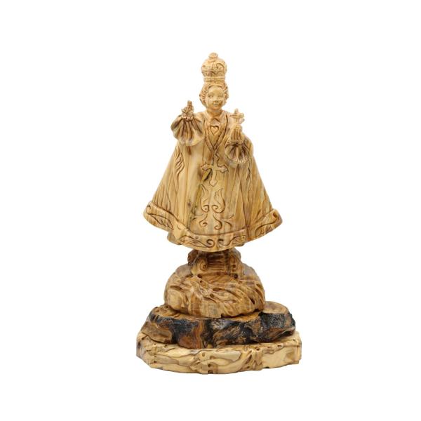 Olive Wood Infant of Prague Statue