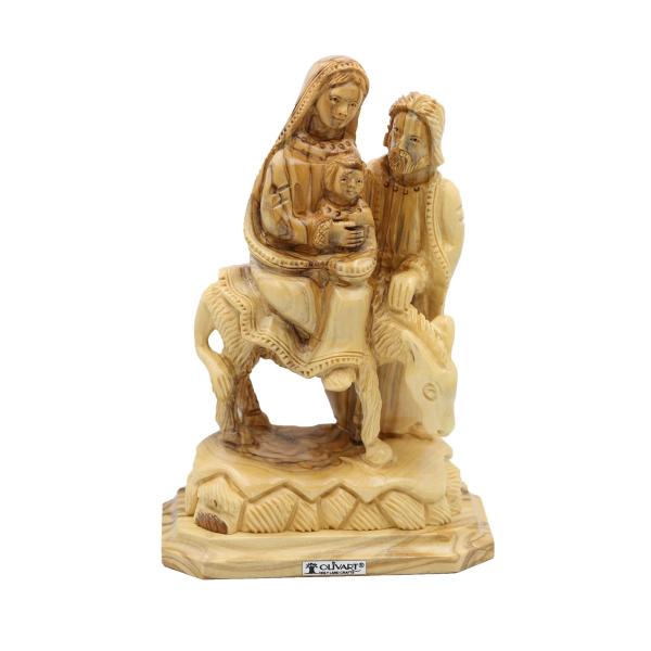 Olive Wood Flight into Egypt Sculpture