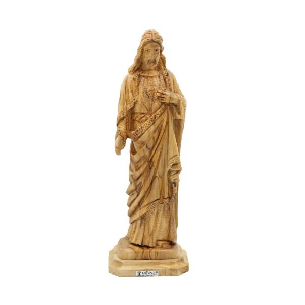 Olive Wood Sacred Heart of Jesus Statue