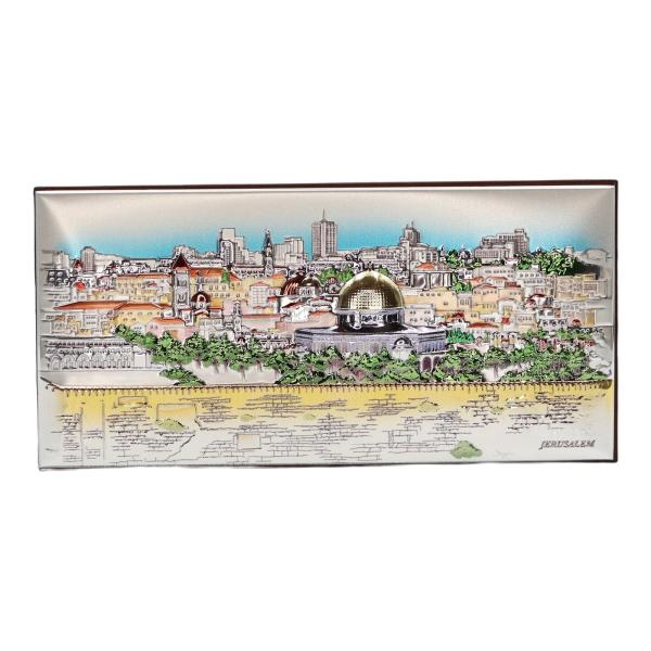 Silver-Plated Jerusalem Panorama Icon Plaque