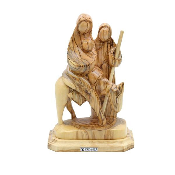 Olive Wood Flight into Egypt on Octagonal Base