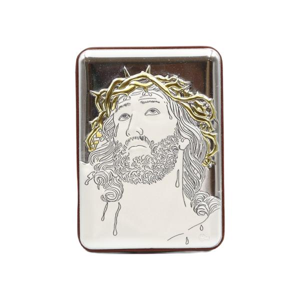 Silver-Plated Face of Christ Icon