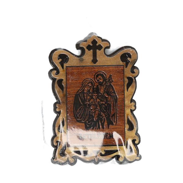 Small Olive Wood Holy Family Icon Plaque