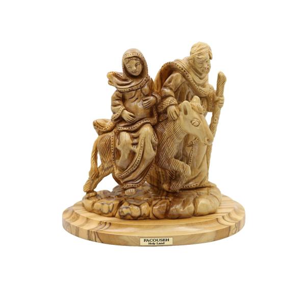 Olive Wood Flight into Egypt Sculpture