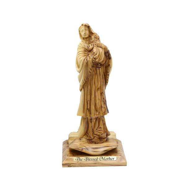 Olive Wood Blessed Mother and Child Statue