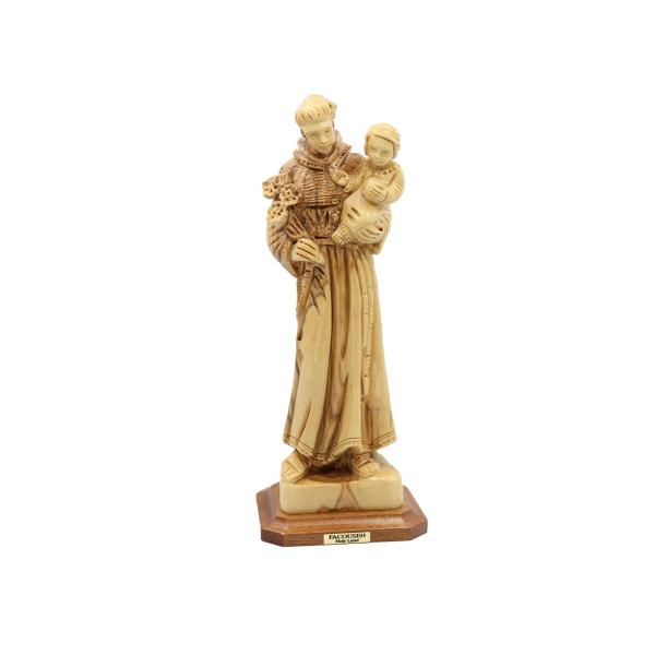 Olive Wood Saint Anthony with Child Jesus