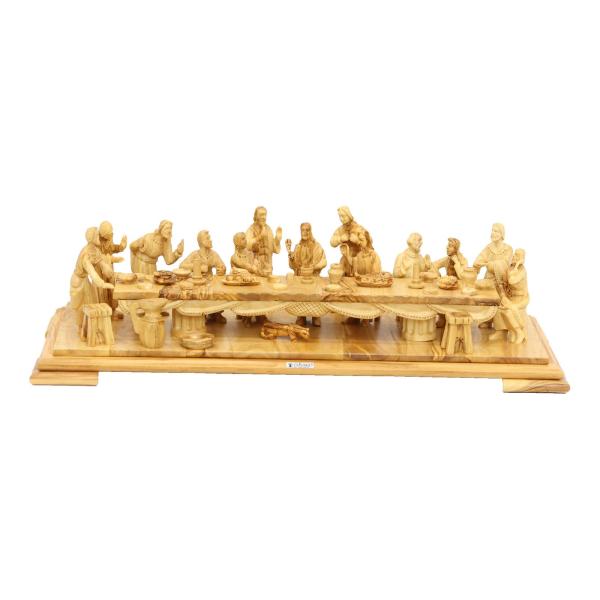 Large Olive Wood Last Supper Sculpture