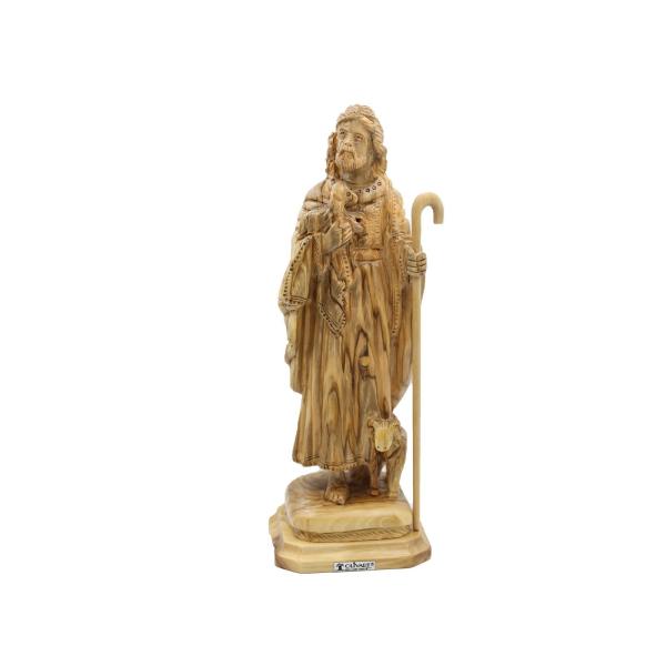 Olive Wood Good Shepherd with Lamb and Staff
