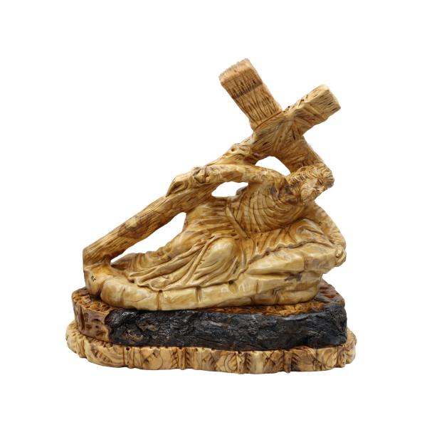 Olive Wood Jesus Fallen Under the Cross