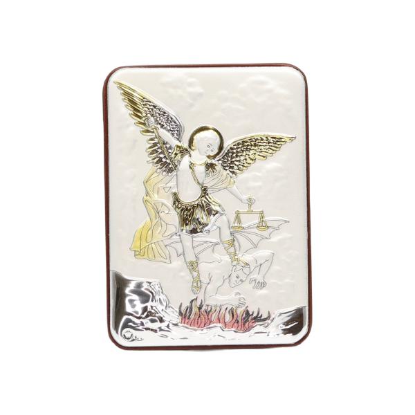 Silver-Plated Winged Archangel Icon