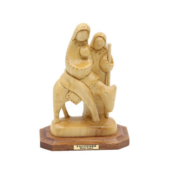 Olive Wood Flight into Egypt Carving