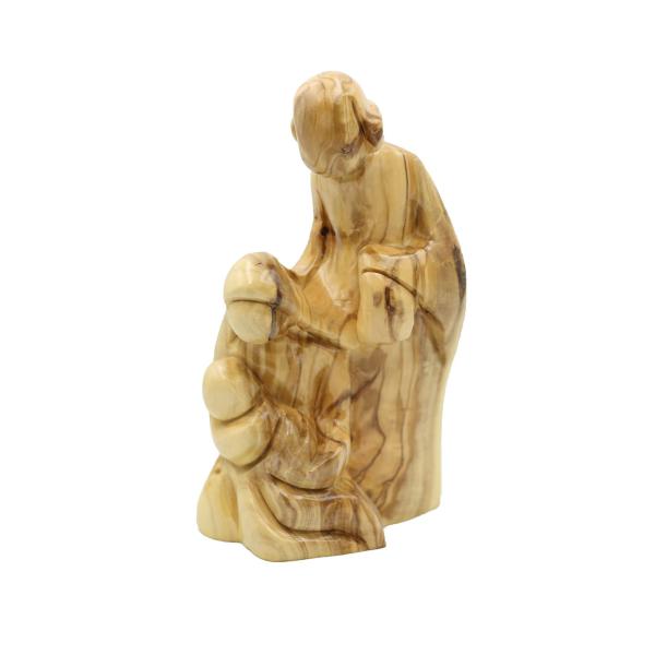 Olive Wood Faceless Holy Family Group Carving