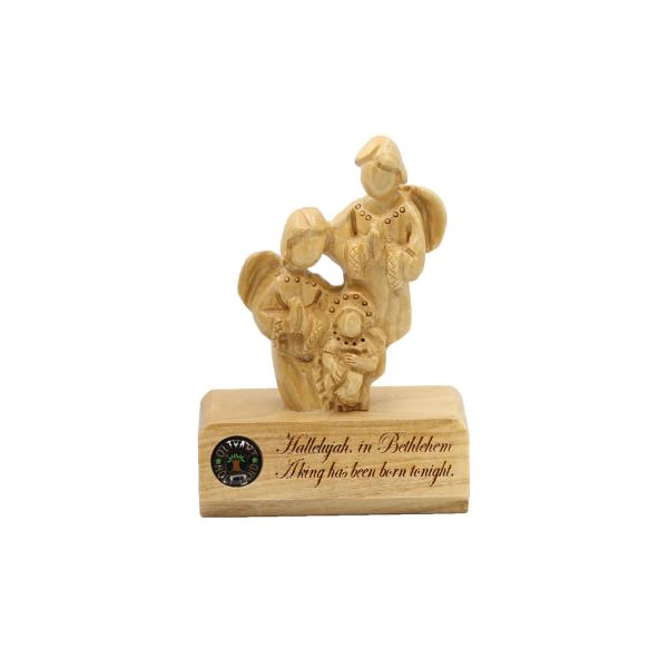 Olive Wood Faceless Angels with Baby Jesus