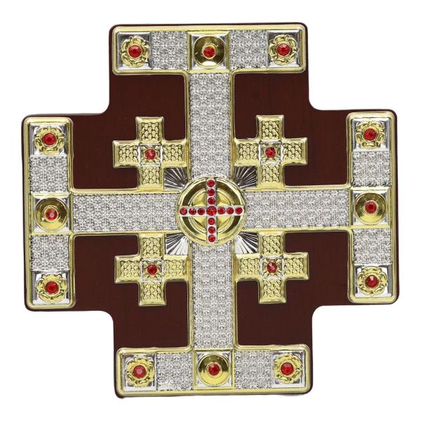 Gold-Toned Jerusalem Cross Wall Plaque