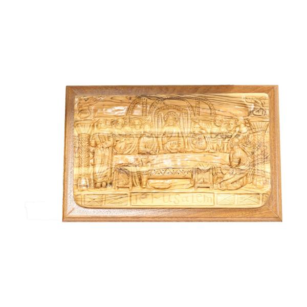 Olive Wood Last Supper Arched Relief Plaque