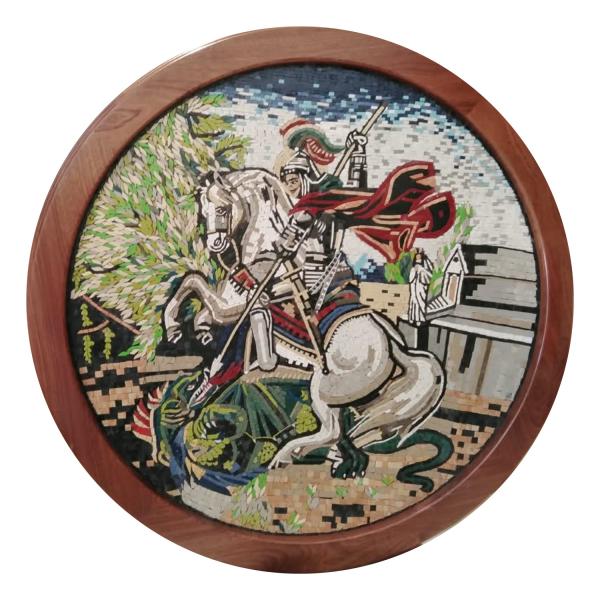 Saint George and the Dragon – Round Mosaic