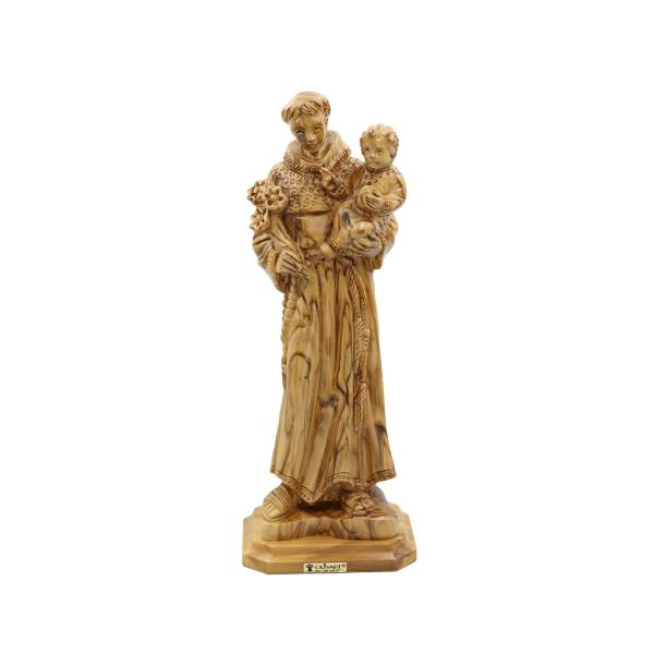 Olive Wood Saint Anthony with Child Jesus