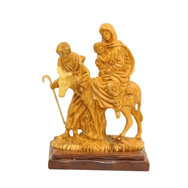 Olive Wood Flight into Egypt Sculpture