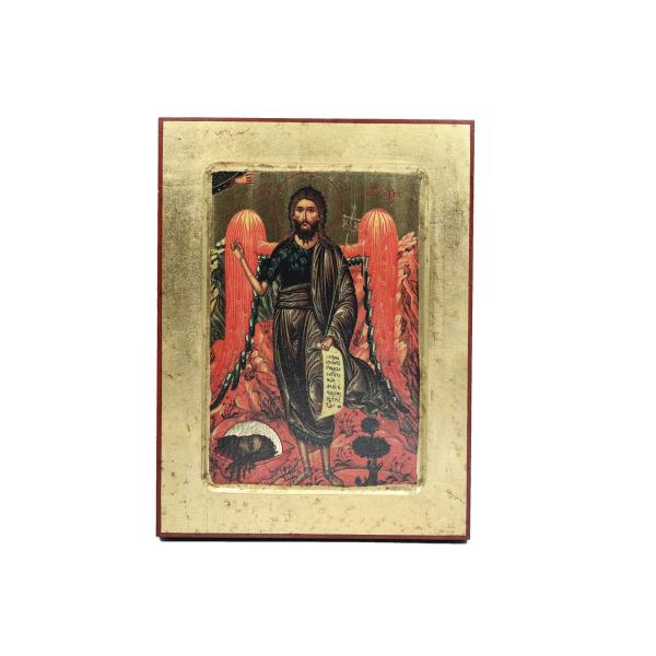 Gold Leaf Icon of John the Baptist with Wings