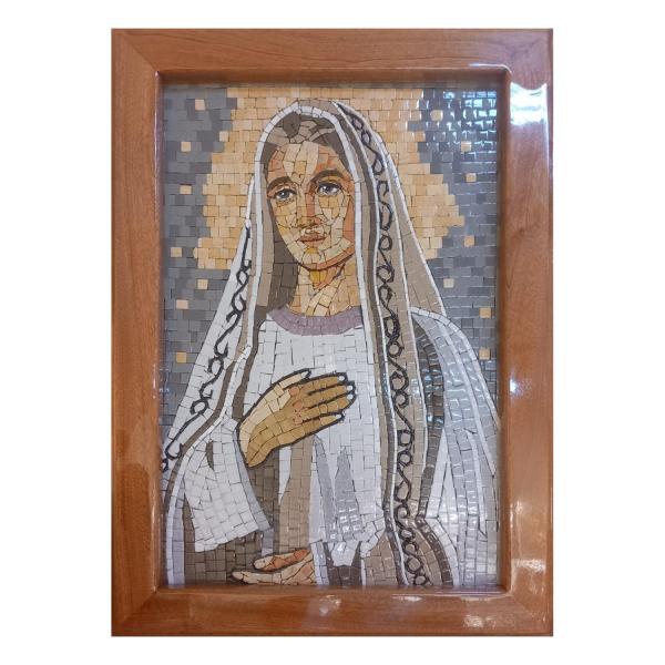 Blessed Virgin Mary in White Veil Mosaic