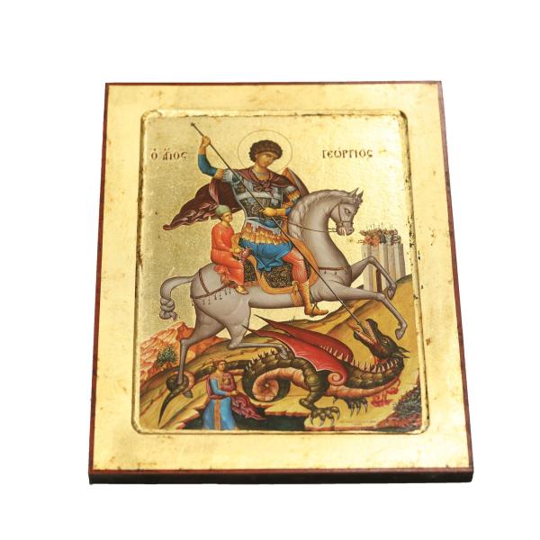 Saint George and the Dragon Gold Leaf Icon