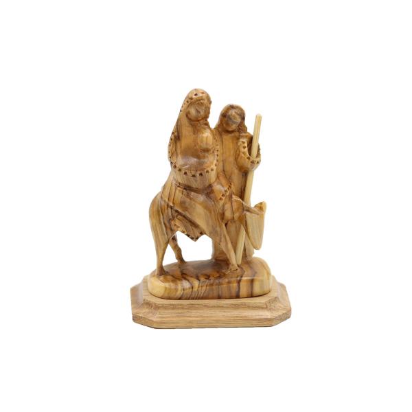 Olive Wood Flight into Egypt on Octagonal Base