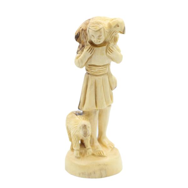 Olive Wood Shepherd with Sheep and Lamb