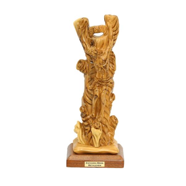 Olive Wood Crucifixion with Mourning Figures