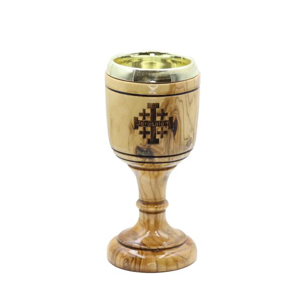 Olive Wood Jerusalem Cross Communion Goblet