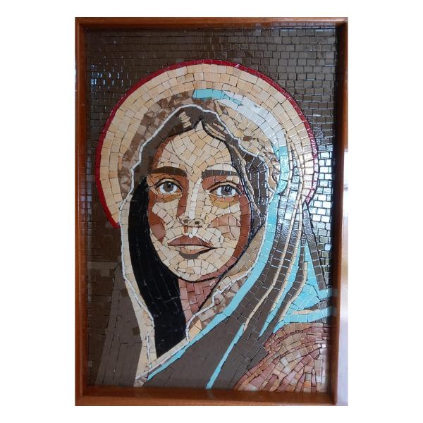 Young Virgin Mary Portrait Mosaic