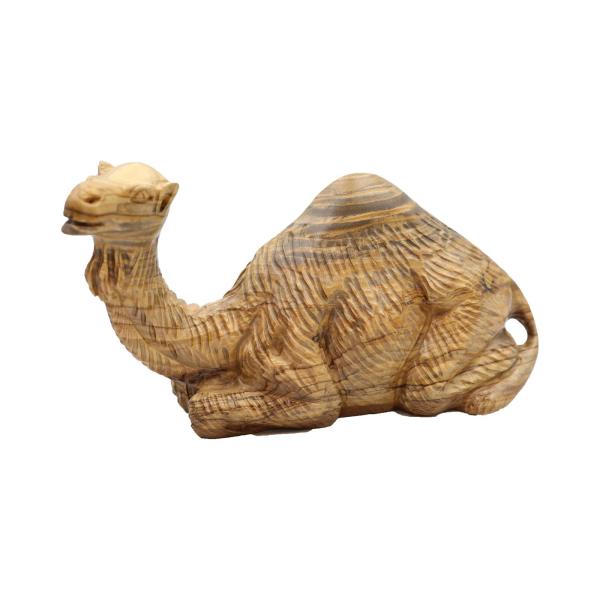 Olive Wood Seated Dromedary Camel Carving
