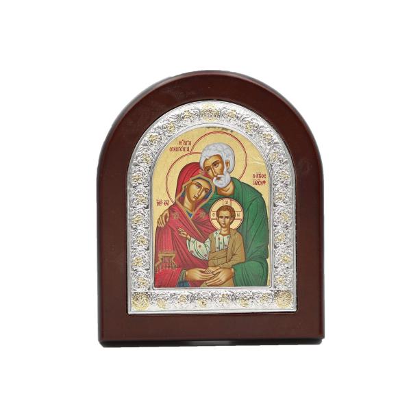 Silver-Framed Holy Family Colour Icon