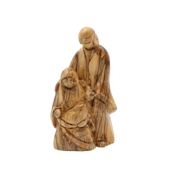 Olive Wood Faceless Holy Family Sculpture